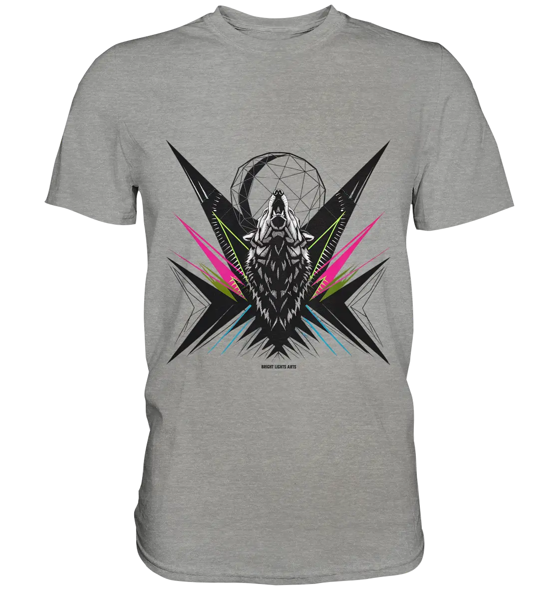 Heulender Wolf – Geometrisches Kunstwerk - Premium Shirt Bright Lights Arts