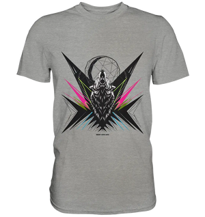 Heulender Wolf – Geometrisches Kunstwerk - Premium Shirt Bright Lights Arts