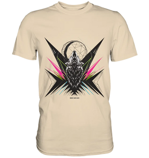 Heulender Wolf – Geometrisches Kunstwerk - Premium Shirt Bright Lights Arts