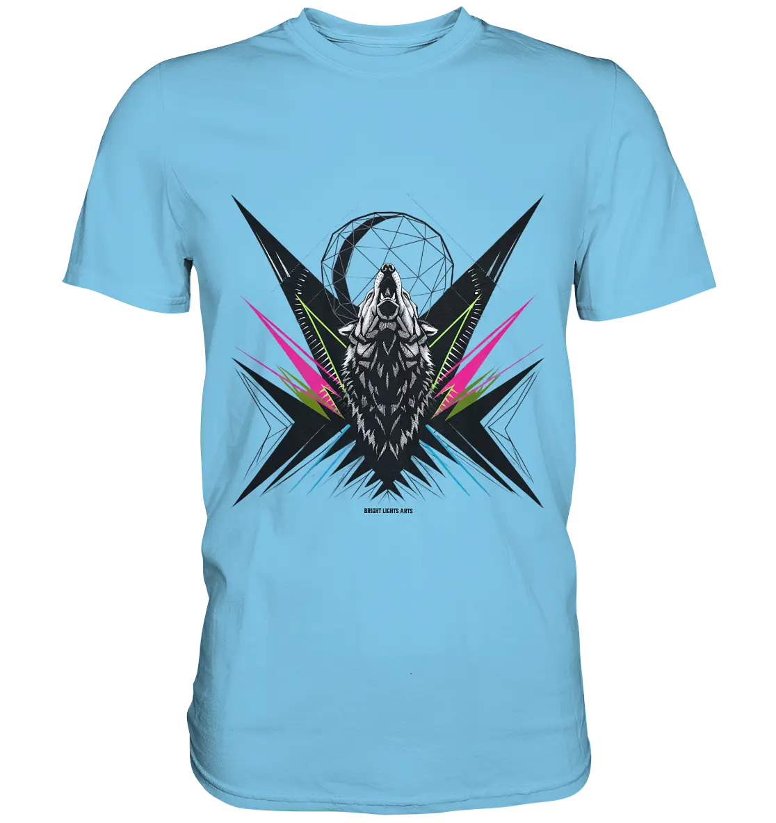 Heulender Wolf – Geometrisches Kunstwerk - Premium Shirt Bright Lights Arts