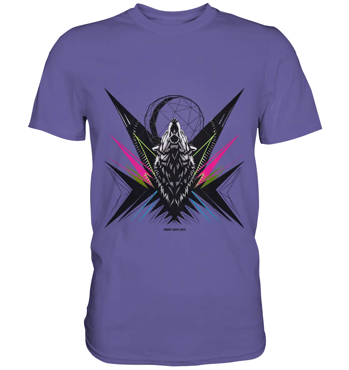 Heulender Wolf – Geometrisches Kunstwerk - Premium Shirt Bright Lights Arts