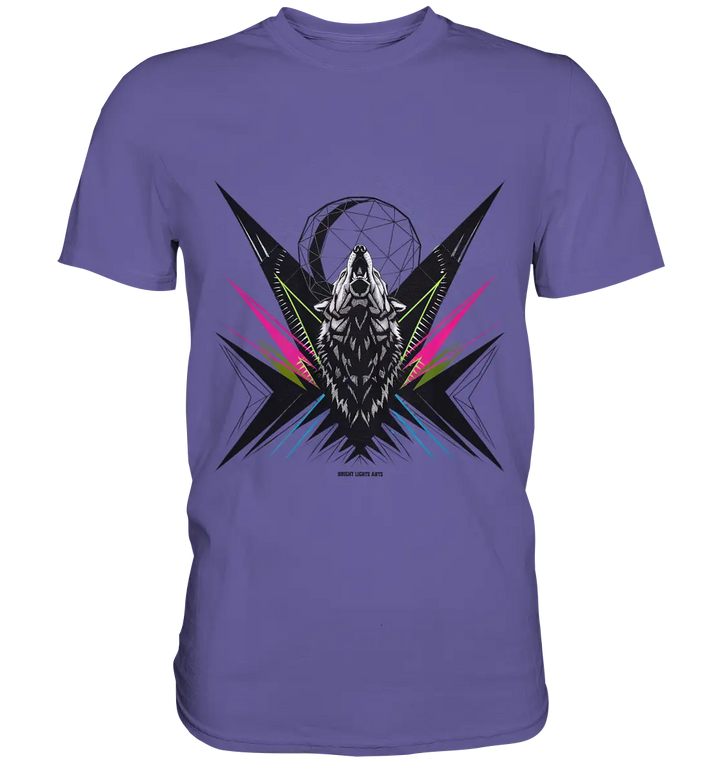 Heulender Wolf – Geometrisches Kunstwerk - Premium Shirt Bright Lights Arts