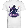 Hexen Illustration mit lila Kerzen und Pentagramm - Premium Shirt Bright Lights Arts
