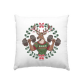 Hirsch mit Weihnachtspullover & Hanteln - Kissen 40x40cm Bright Lights Arts