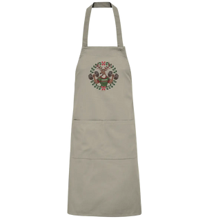Hirsch mit Weihnachtspullover & Hanteln - Organic Grillschürze Bright Lights Arts
