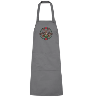 Hirsch mit Weihnachtspullover & Hanteln - Organic Grillschürze Bright Lights Arts