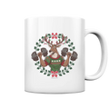 Hirsch mit Weihnachtspullover & Hanteln - Tasse glossy Bright Lights Arts