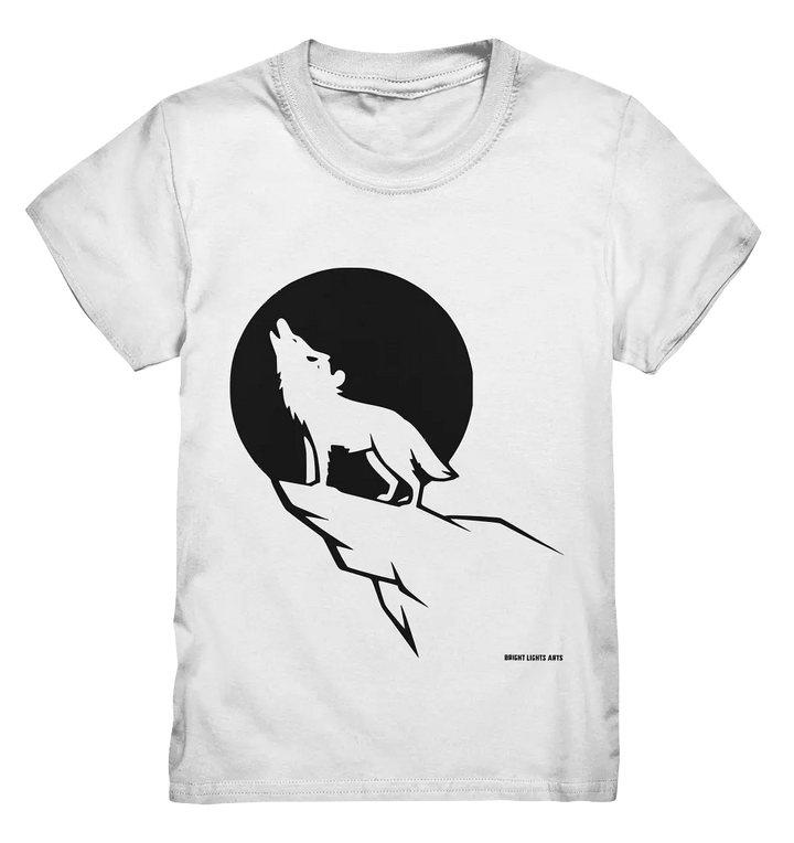 Howlender Wolf vor dunklem Mond - Kids Premium Shirt Bright Lights Arts