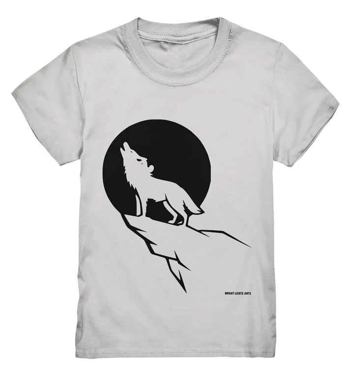 Howlender Wolf vor dunklem Mond - Kids Premium Shirt Bright Lights Arts