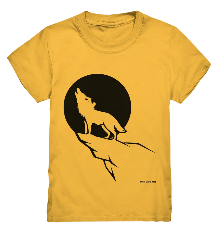 Howlender Wolf vor dunklem Mond - Kids Premium Shirt Bright Lights Arts