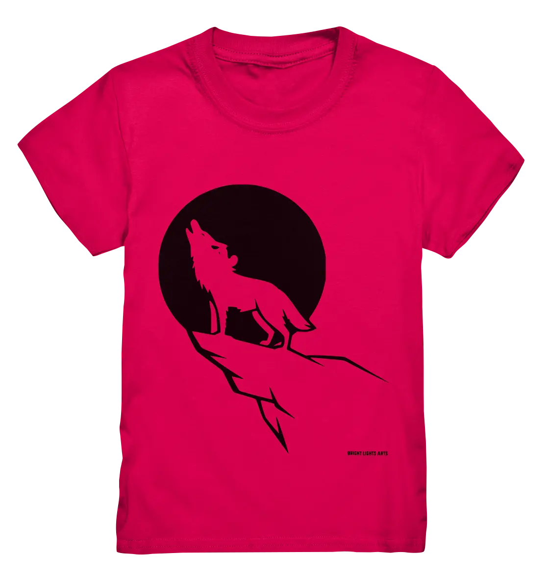 Howlender Wolf vor dunklem Mond - Kids Premium Shirt Bright Lights Arts