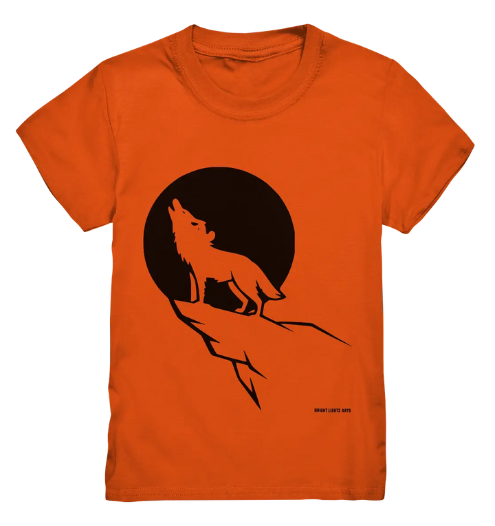 Howlender Wolf vor dunklem Mond - Kids Premium Shirt Bright Lights Arts