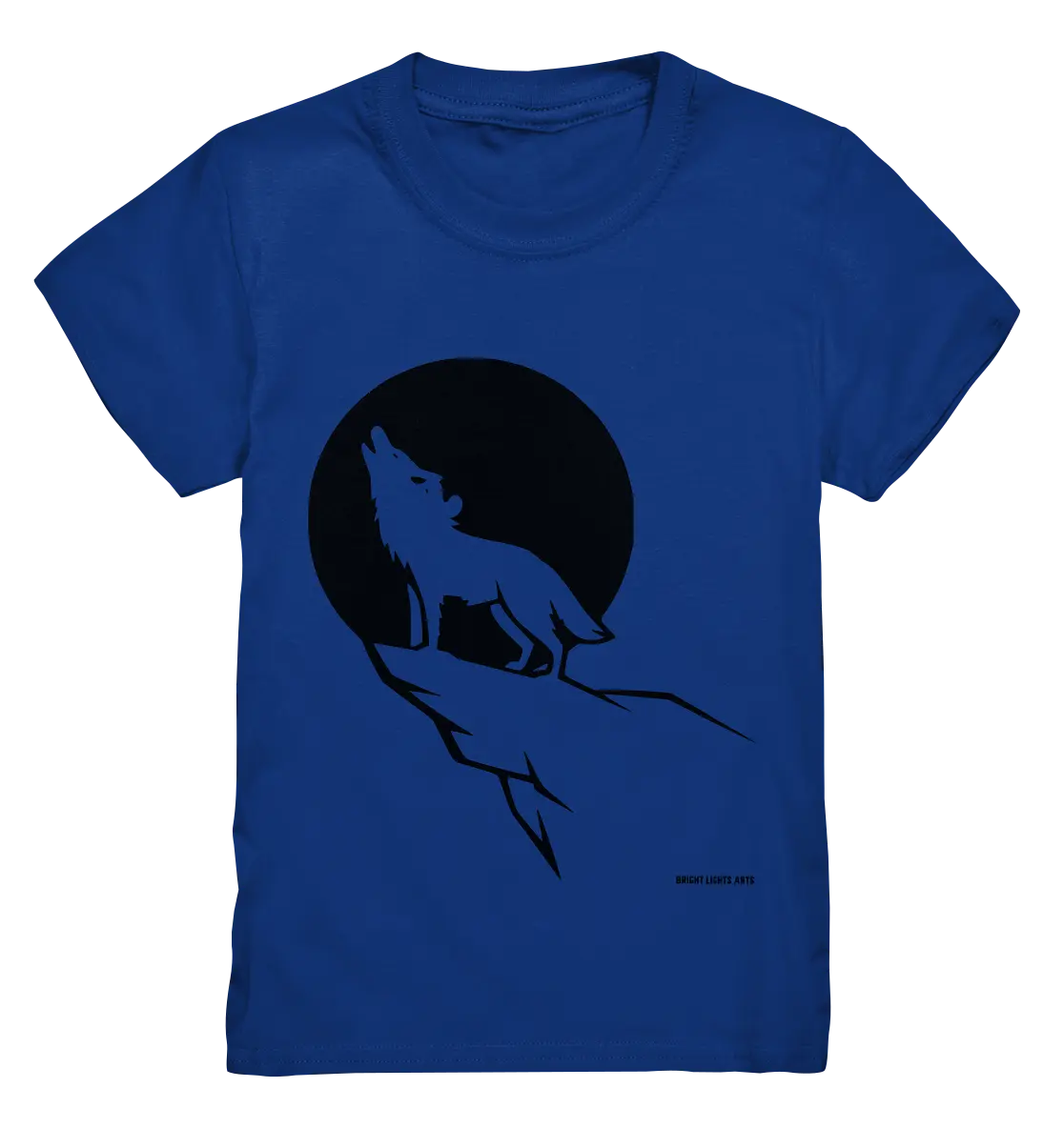 Howlender Wolf vor dunklem Mond - Kids Premium Shirt Bright Lights Arts
