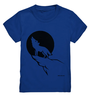 Howlender Wolf vor dunklem Mond - Kids Premium Shirt Bright Lights Arts