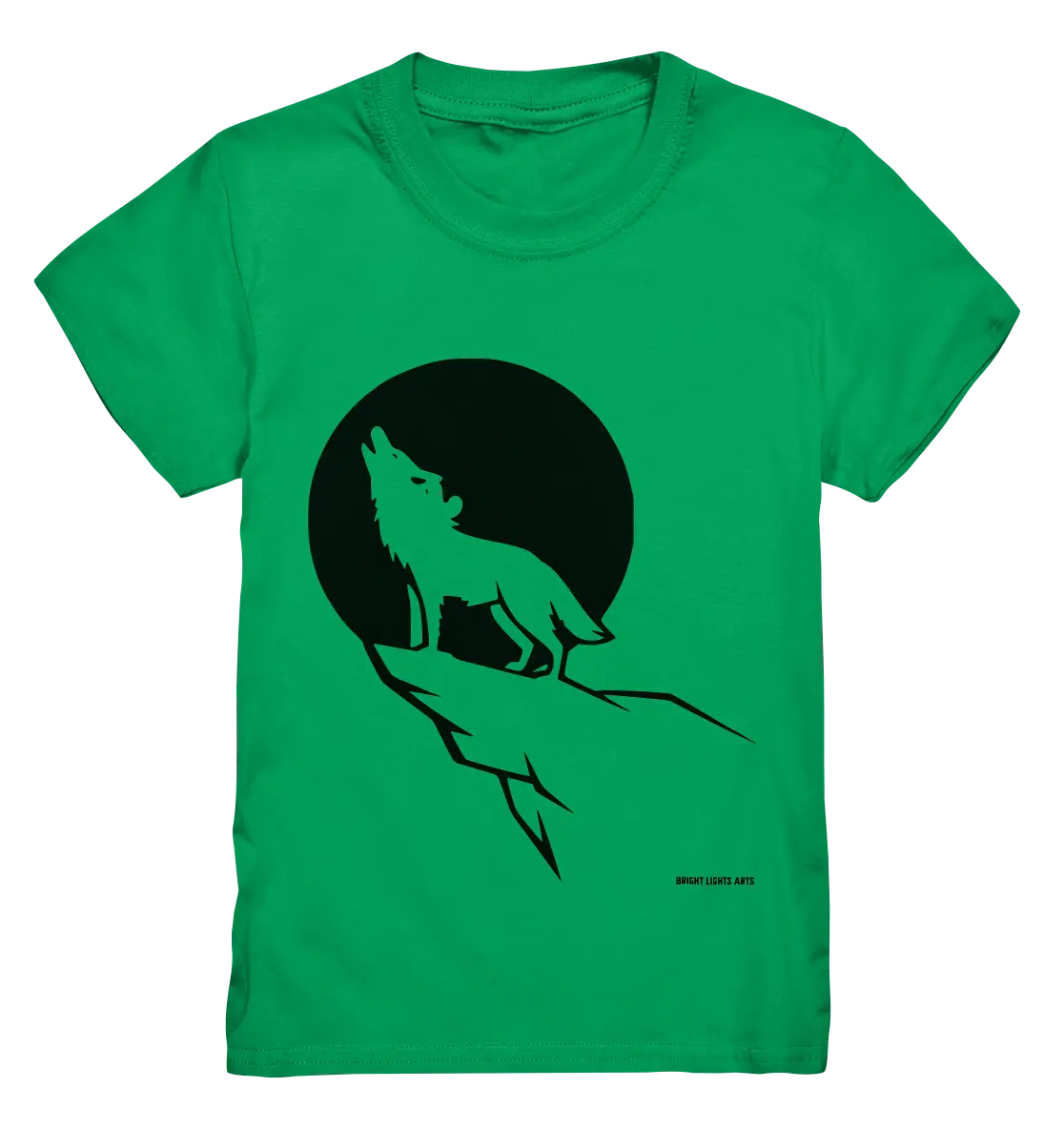 Howlender Wolf vor dunklem Mond - Kids Premium Shirt Bright Lights Arts