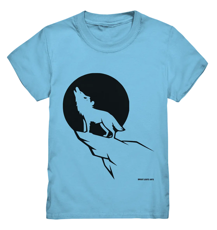 Howlender Wolf vor dunklem Mond - Kids Premium Shirt Bright Lights Arts