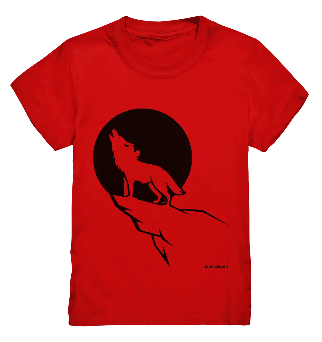 Howlender Wolf vor dunklem Mond - Kids Premium Shirt Bright Lights Arts
