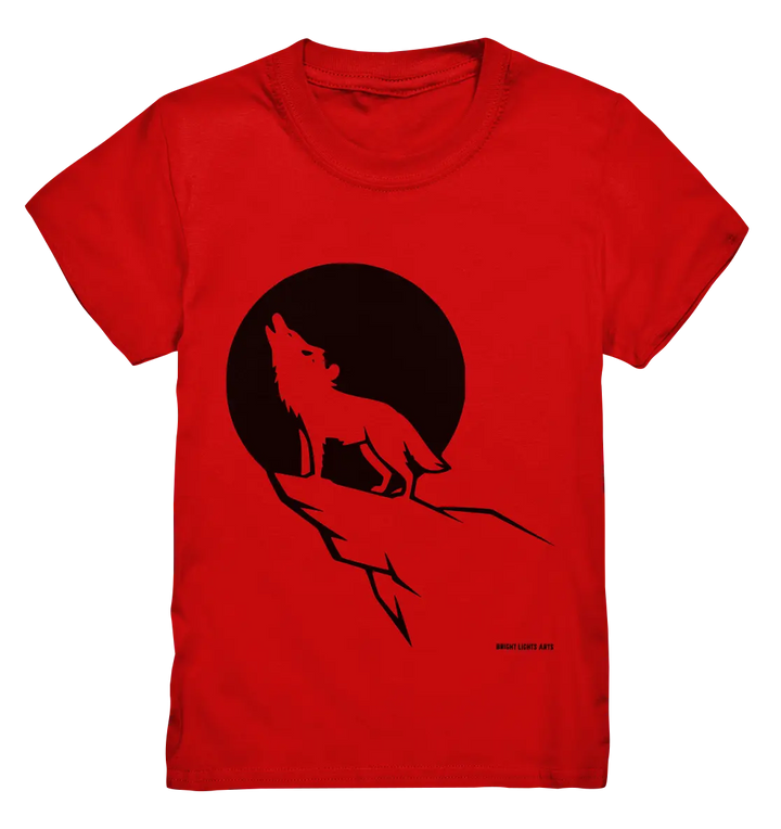 Howlender Wolf vor dunklem Mond - Kids Premium Shirt Bright Lights Arts