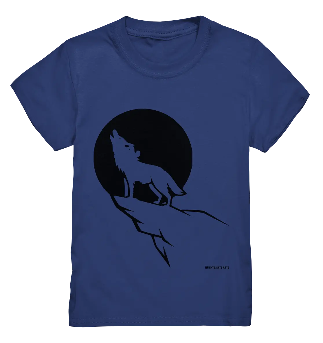 Howlender Wolf vor dunklem Mond - Kids Premium Shirt Bright Lights Arts