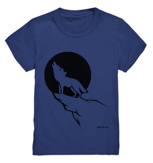 Howlender Wolf vor dunklem Mond - Kids Premium Shirt Bright Lights Arts