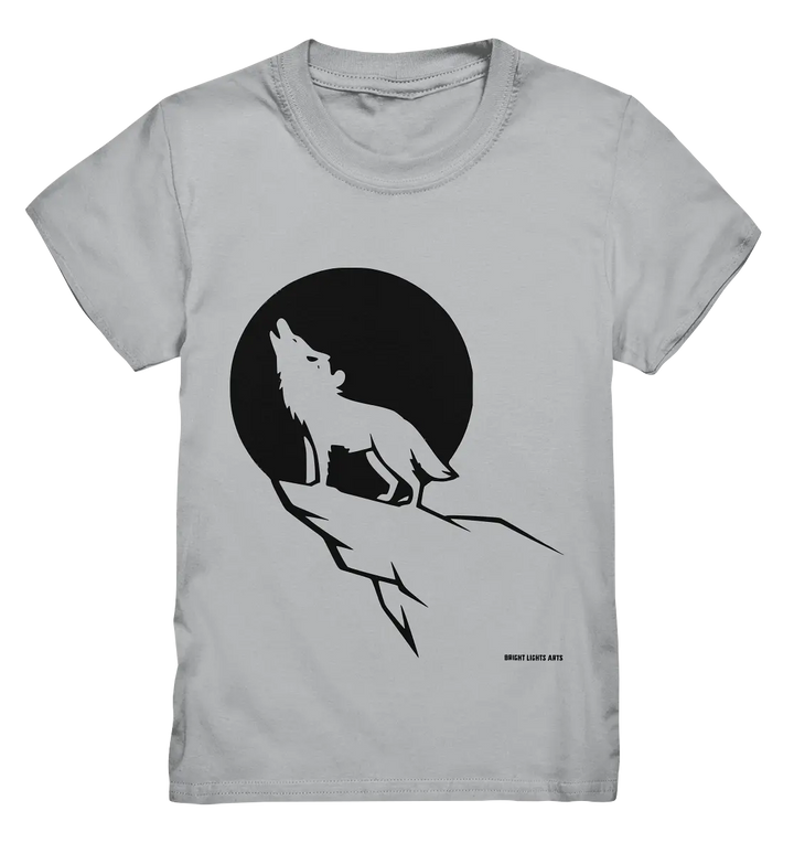 Howlender Wolf vor dunklem Mond - Kids Premium Shirt Bright Lights Arts