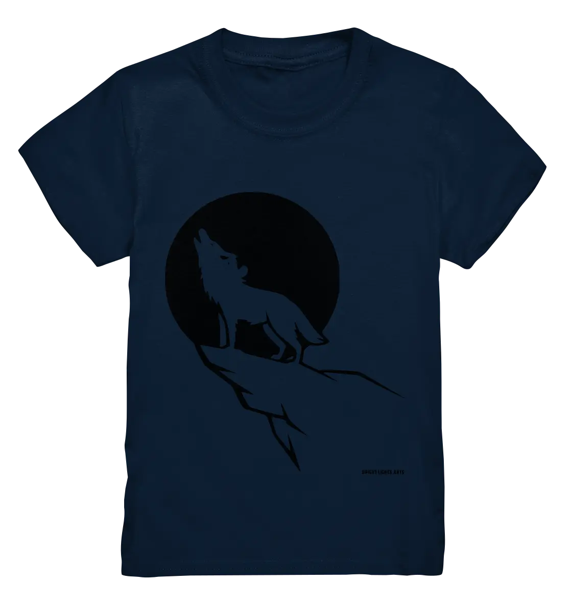 Howlender Wolf vor dunklem Mond - Kids Premium Shirt Bright Lights Arts