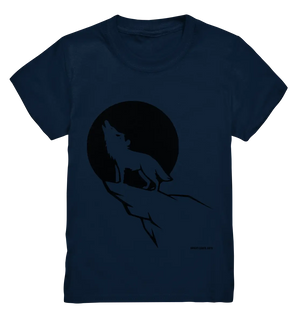 Howlender Wolf vor dunklem Mond - Kids Premium Shirt Bright Lights Arts