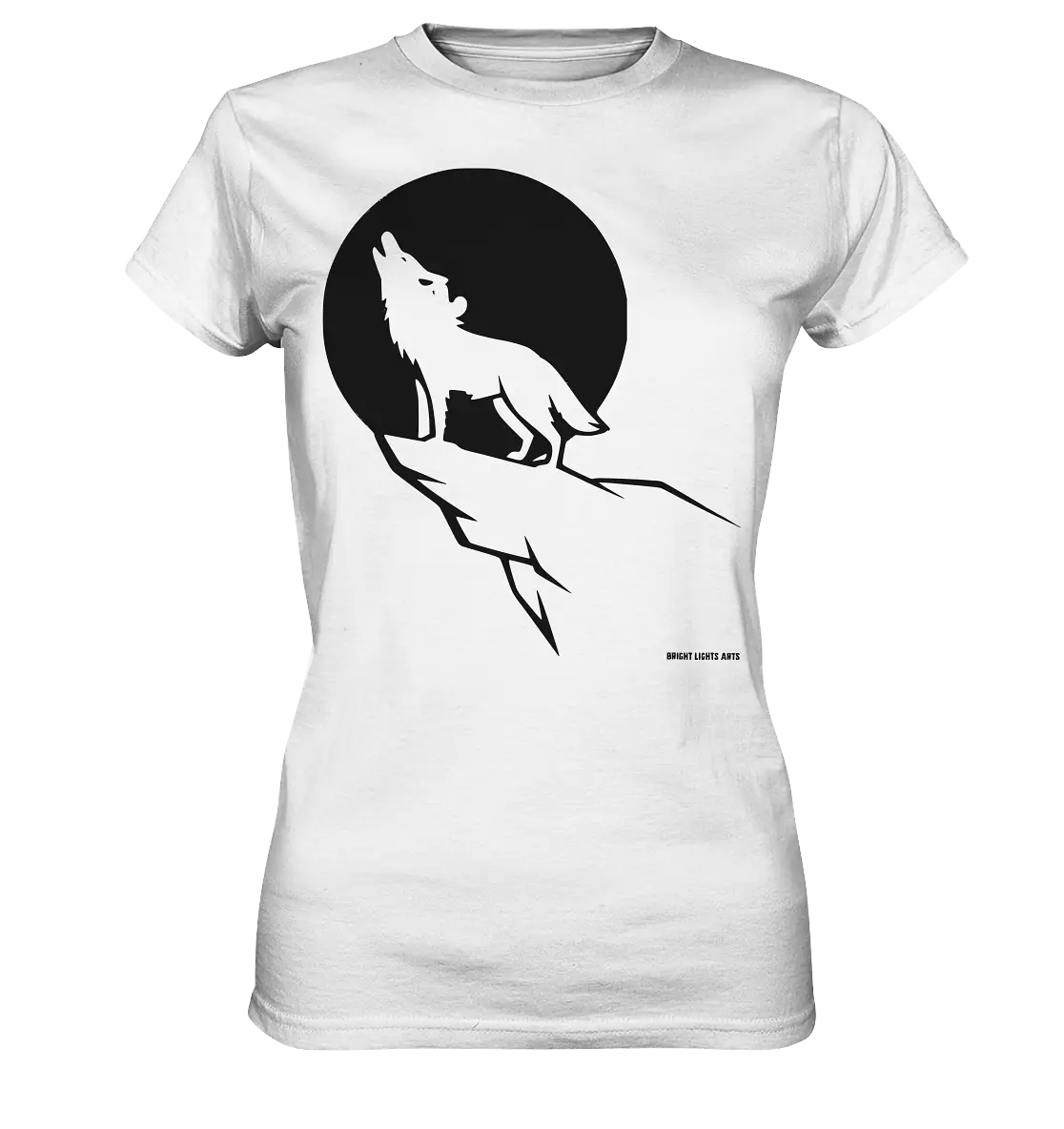 Howlender Wolf vor dunklem Mond - Ladies Premium Shirt Bright Lights Arts