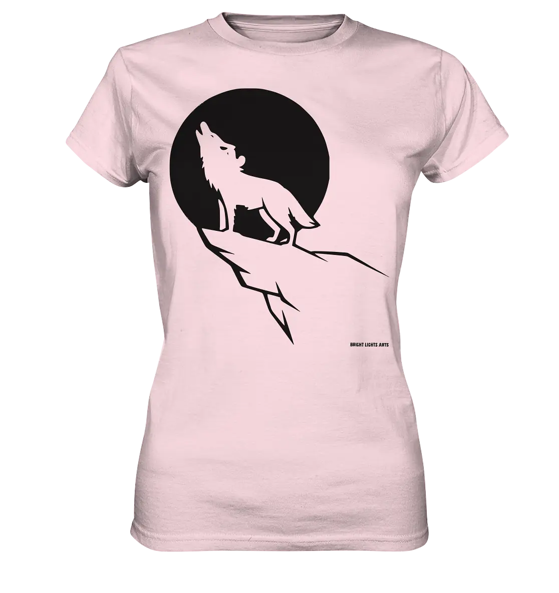 Howlender Wolf vor dunklem Mond - Ladies Premium Shirt Bright Lights Arts