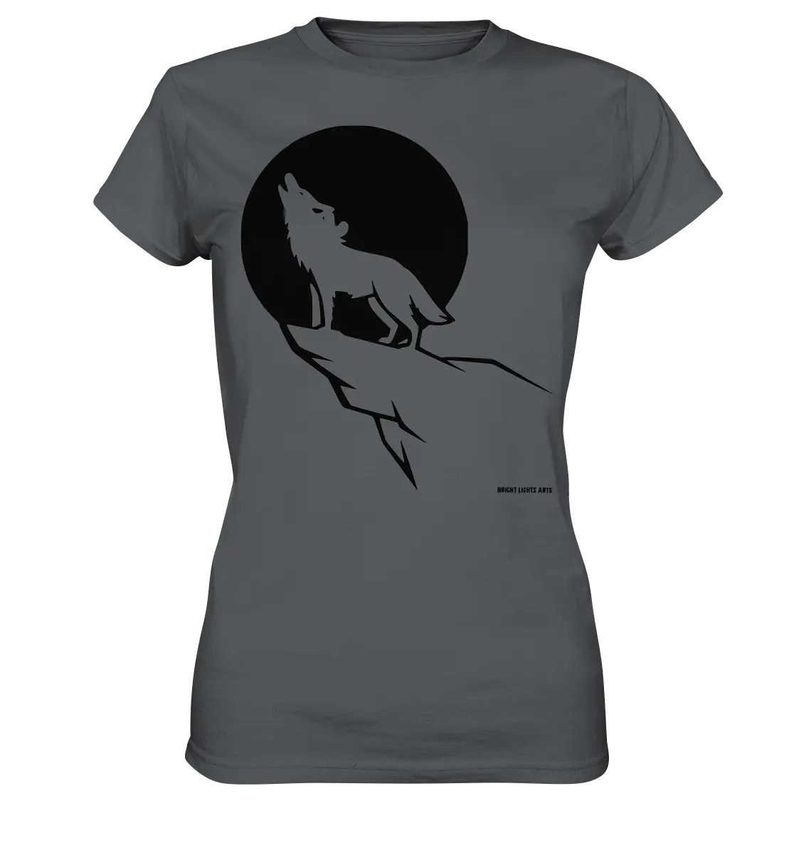 Howlender Wolf vor dunklem Mond - Ladies Premium Shirt Bright Lights Arts