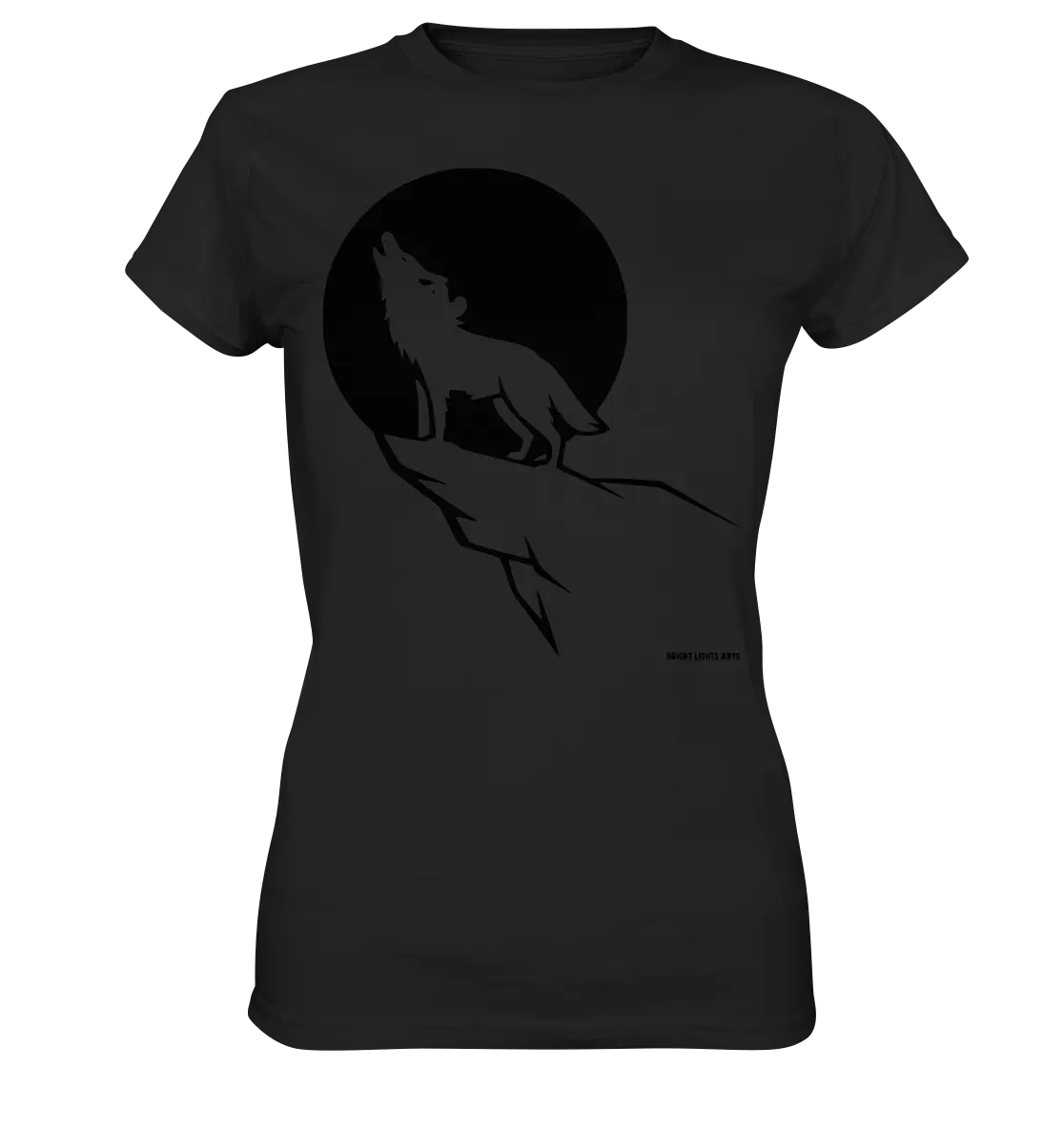 Howlender Wolf vor dunklem Mond - Ladies Premium Shirt Bright Lights Arts