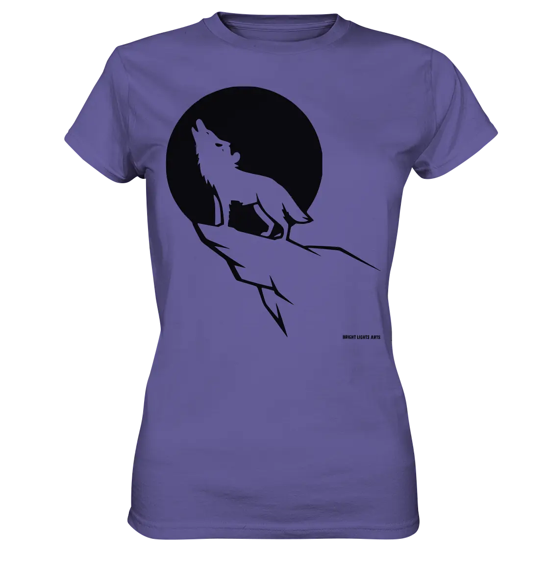 Howlender Wolf vor dunklem Mond - Ladies Premium Shirt Bright Lights Arts