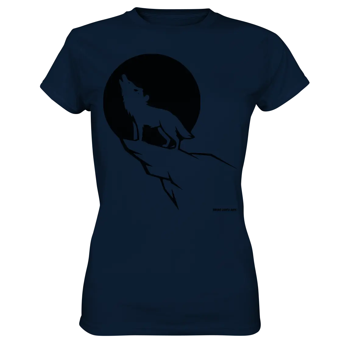 Howlender Wolf vor dunklem Mond - Ladies Premium Shirt Bright Lights Arts
