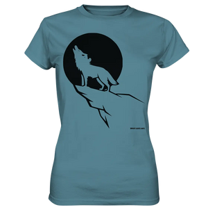 Howlender Wolf vor dunklem Mond - Ladies Premium Shirt Bright Lights Arts