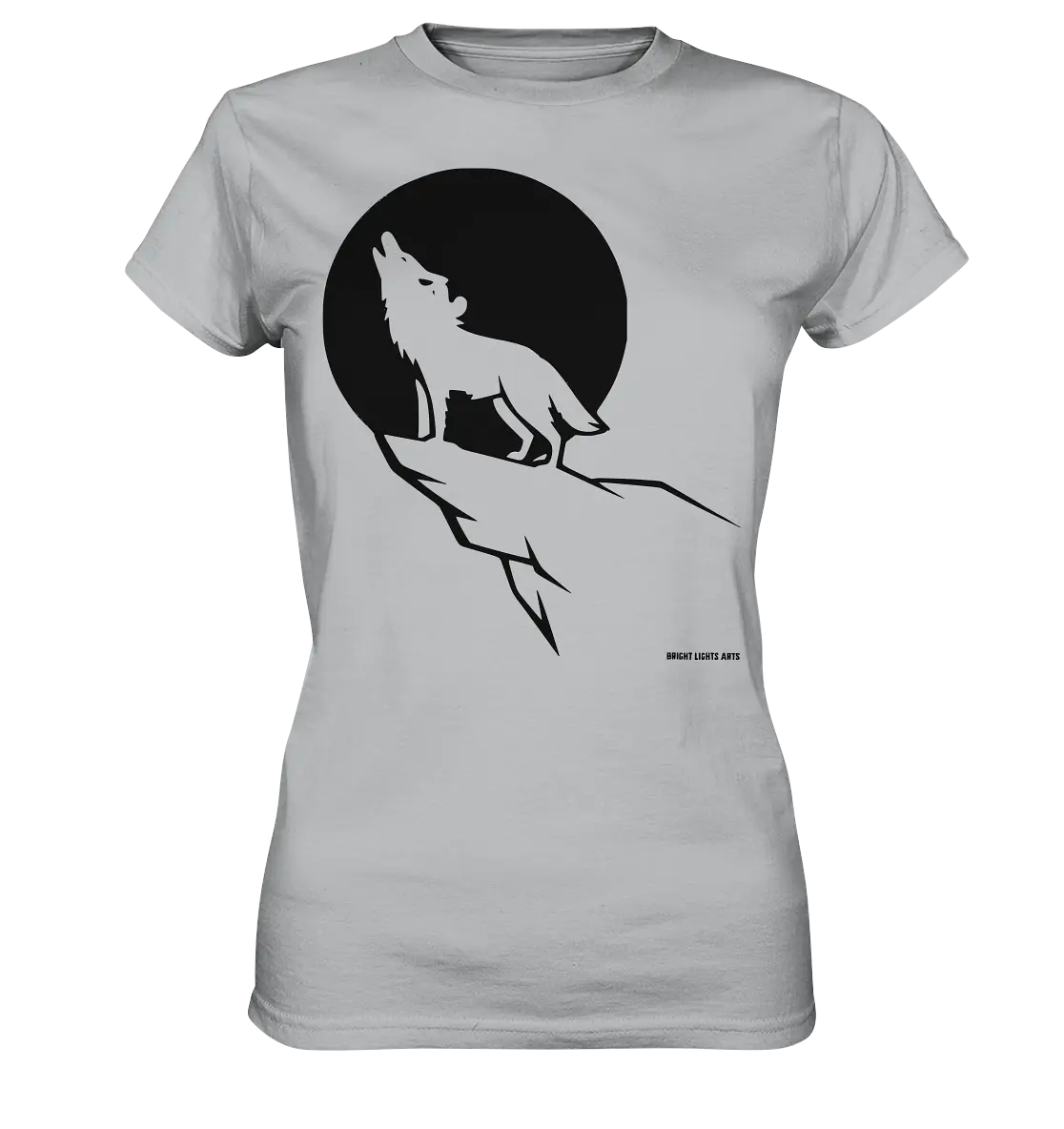 Howlender Wolf vor dunklem Mond - Ladies Premium Shirt Bright Lights Arts