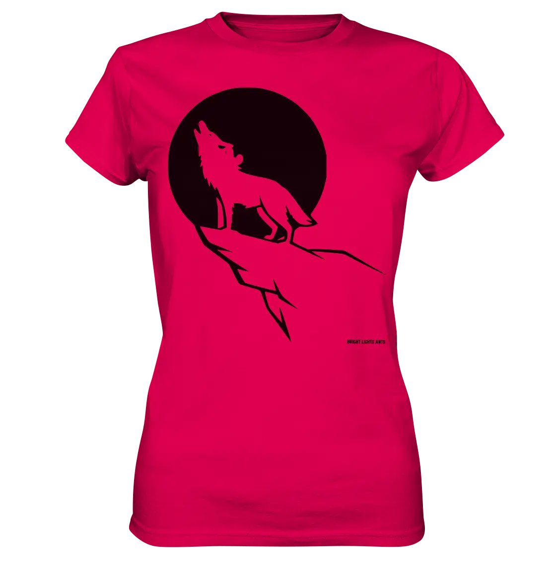 Howlender Wolf vor dunklem Mond - Ladies Premium Shirt Bright Lights Arts