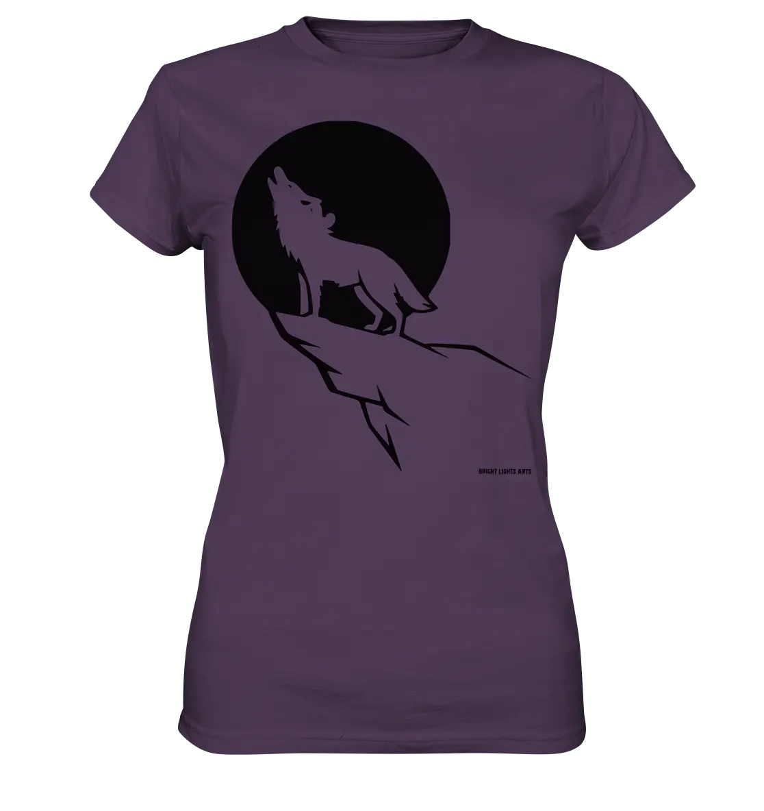 Howlender Wolf vor dunklem Mond - Ladies Premium Shirt Bright Lights Arts