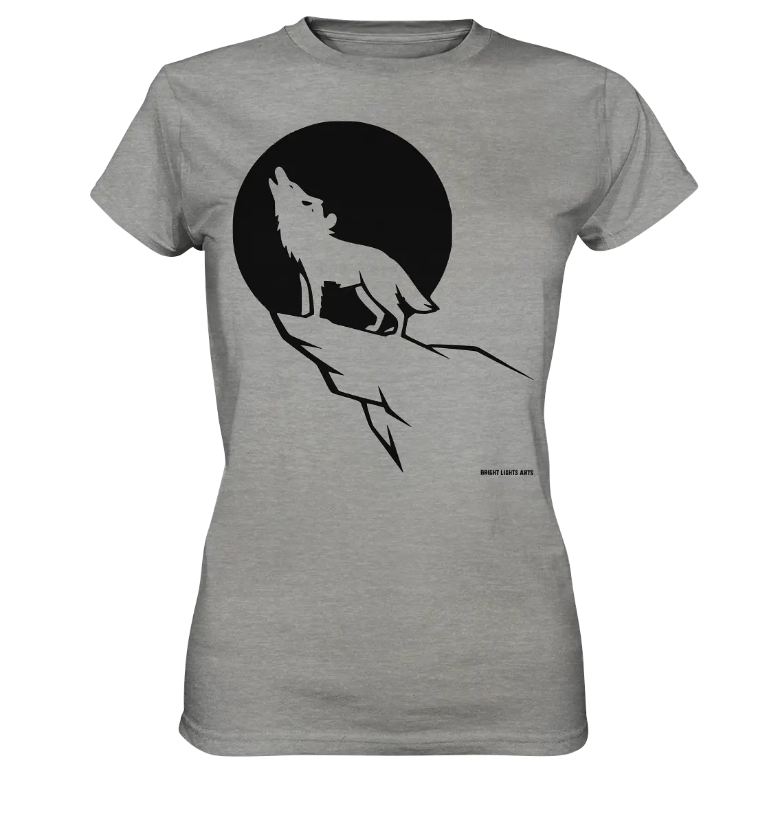 Howlender Wolf vor dunklem Mond - Ladies Premium Shirt Bright Lights Arts