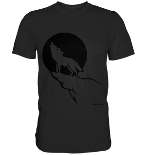Howlender Wolf vor dunklem Mond - Premium Shirt Bright Lights Arts