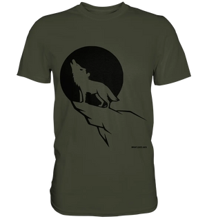 Howlender Wolf vor dunklem Mond - Premium Shirt Bright Lights Arts