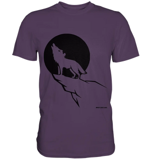 Howlender Wolf vor dunklem Mond - Premium Shirt Bright Lights Arts