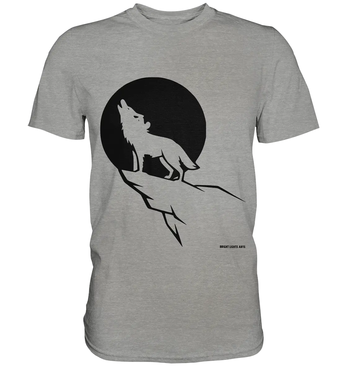 Howlender Wolf vor dunklem Mond - Premium Shirt Bright Lights Arts