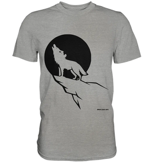 Howlender Wolf vor dunklem Mond - Premium Shirt Bright Lights Arts