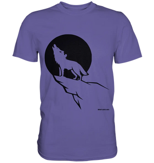 Howlender Wolf vor dunklem Mond - Premium Shirt Bright Lights Arts
