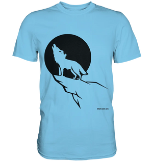 Howlender Wolf vor dunklem Mond - Premium Shirt Bright Lights Arts