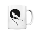 Howlender Wolf vor dunklem Mond - Tasse glossy Bright Lights Arts