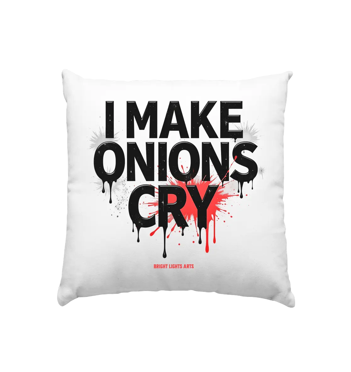 I Make Onions Cry – Lustiges Kochshirt mit frechem Spruch - Kissen 40x40cm Bright Lights Arts