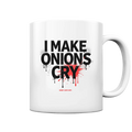 I Make Onions Cry – Lustiges Kochshirt mit frechem Spruch - Tasse glossy Bright Lights Arts