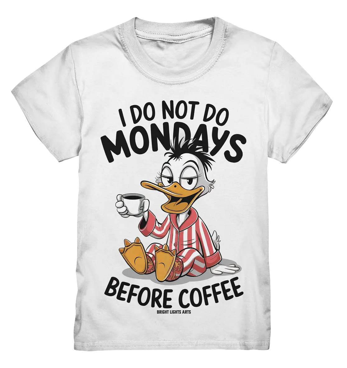 ICH MACHE MONTAGE NICHT VOR DEM KAFFEE – Humorvolles Cartoon-Design - Kids Premium Shirt Bright Lights Arts