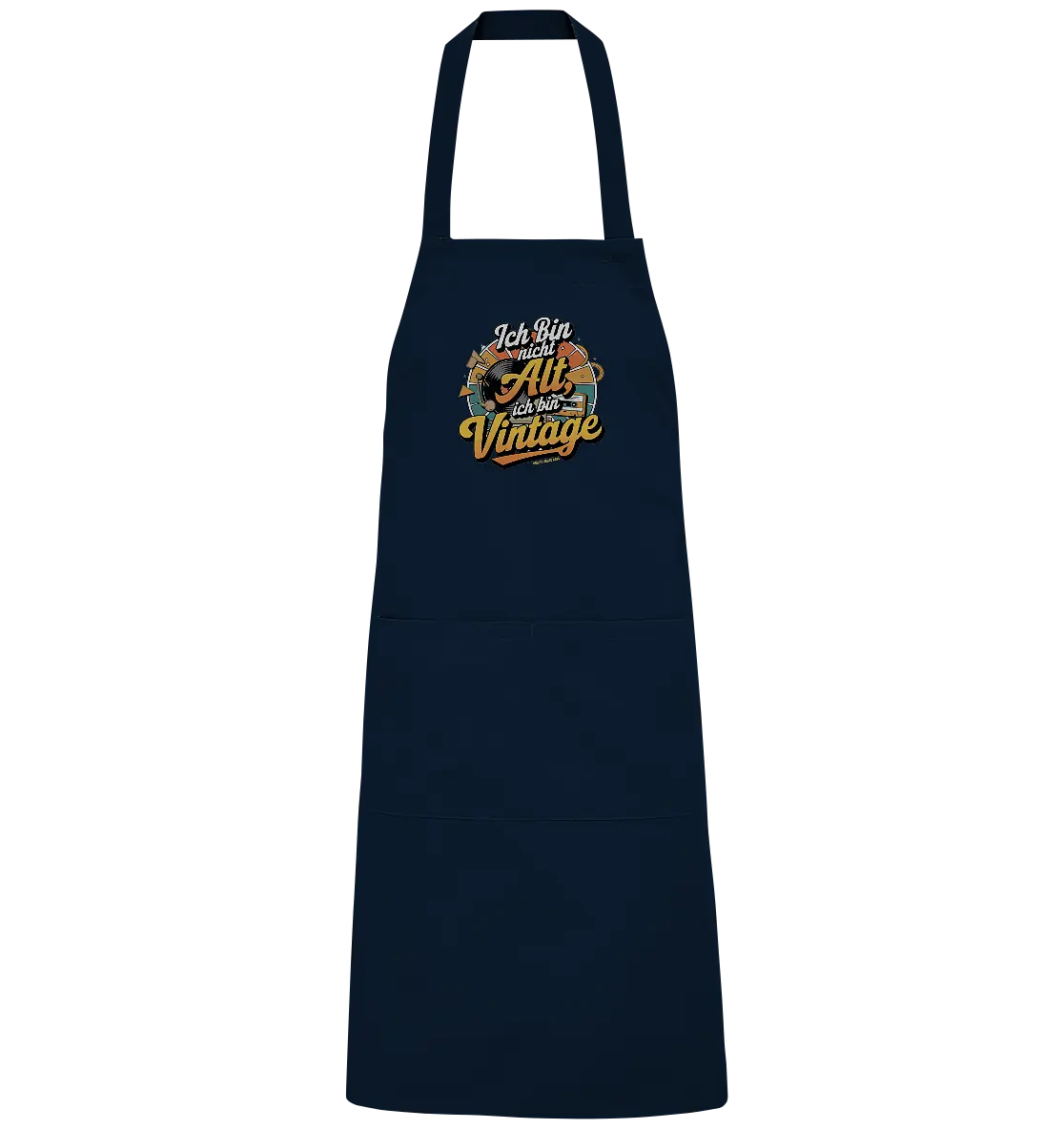 Ich bin nicht Alt, ich bin Vintage – Retro-Statement - Organic Grillschürze Bright Lights Arts